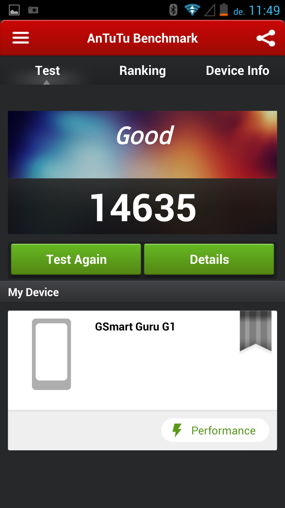 Gigabyte GSmart Guru G1 - Antutu Benchmark Gigabyte GSmart Guru G1 - Antutu Benchmark