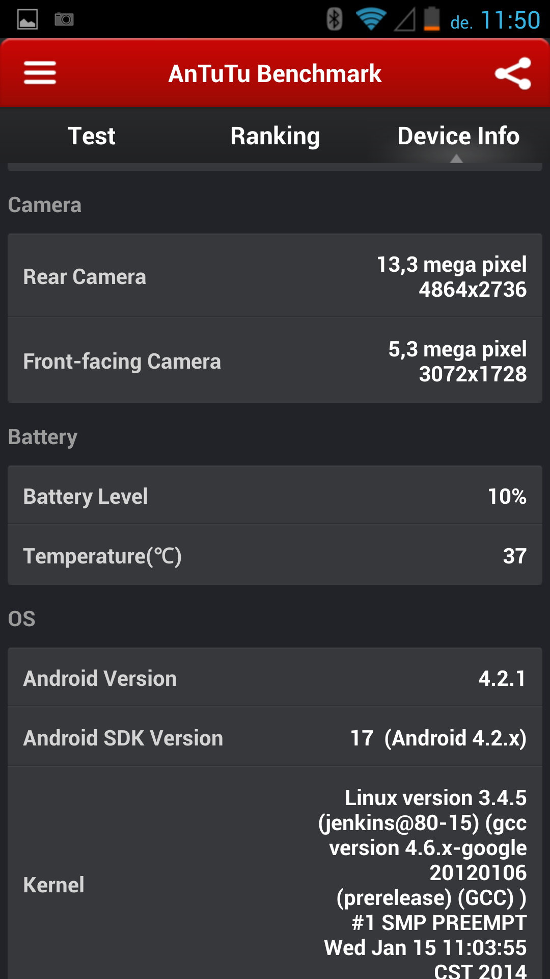 Gigabyte GSmart Guru G1 - Antutu Benchmark Gigabyte GSmart Guru G1 - Antutu Benchmark
