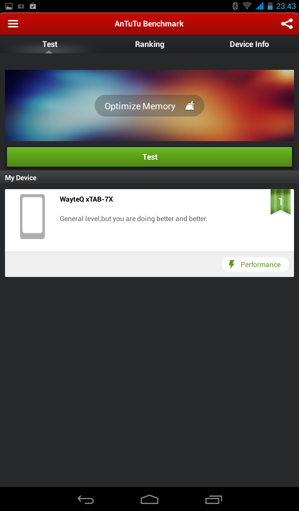 WayteQ xTAB 7X - DUAL SIM - Antutu Benchmark