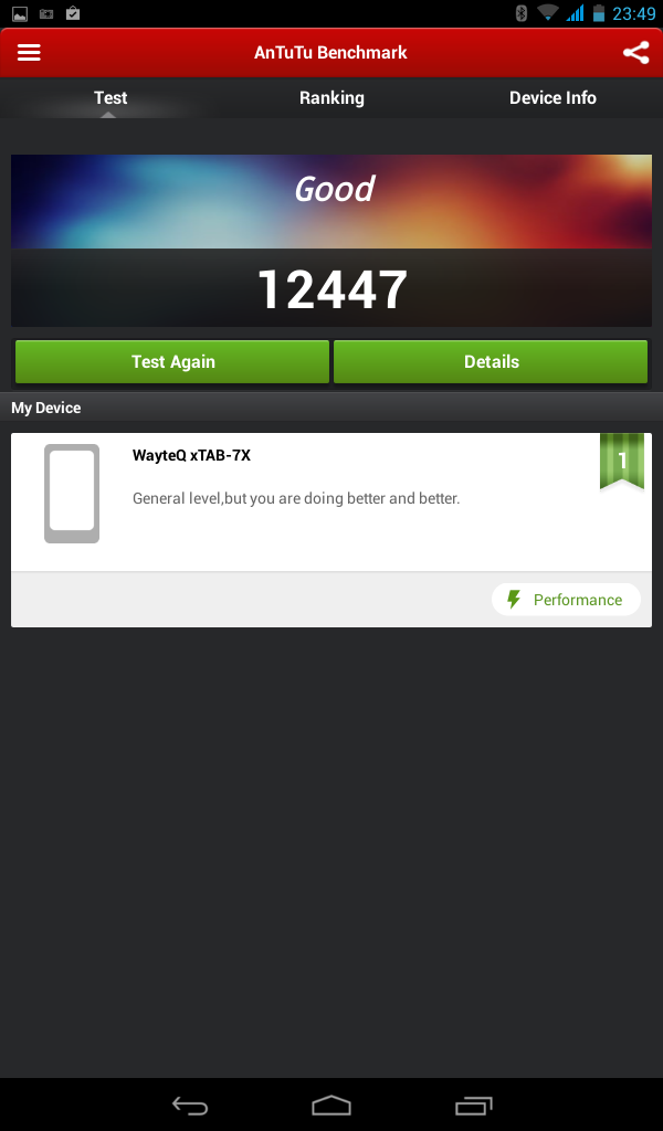 WayteQ xTAB 7X - DUAL SIM - Antutu Benchmark