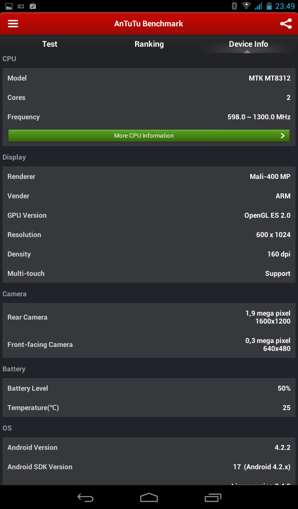 WayteQ xTAB 7X - DUAL SIM - Antutu Benchmark