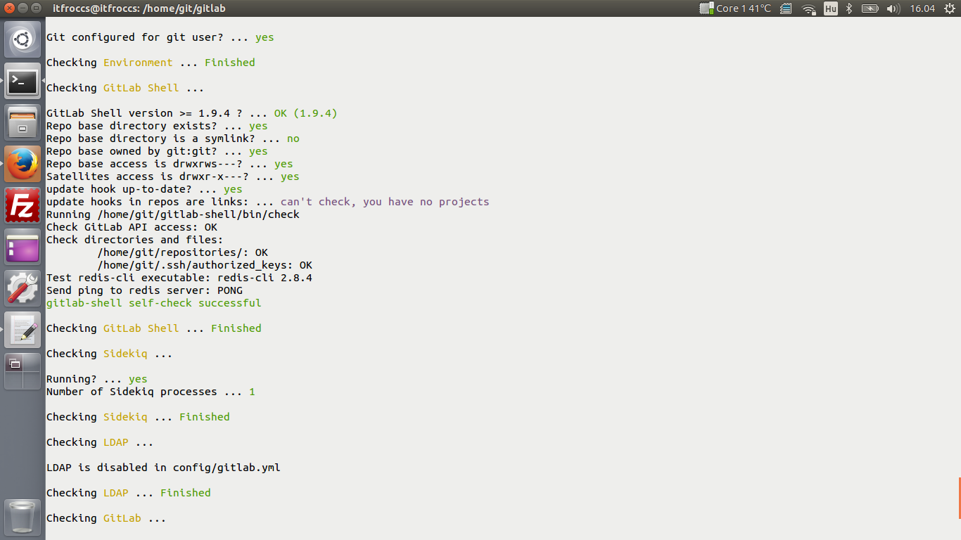 Ubuntu 14.04 LTS - Git - GitLab /PostgreSQL - HTTP/