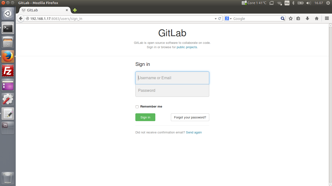 Ubuntu 14.04 LTS - Git - GitLab /PostgreSQL - HTTP/