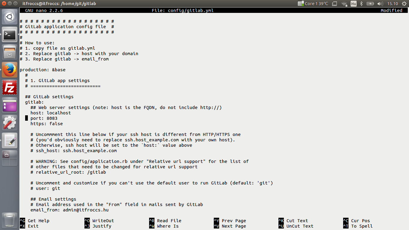 Ubuntu 14.04 LTS - Git - GitLab /PostgreSQL - HTTP/