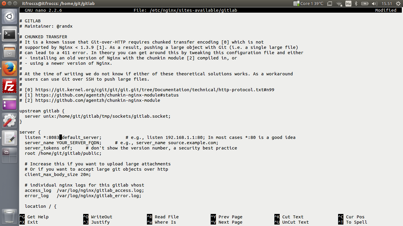 Ubuntu 14.04 LTS - Git - GitLab /PostgreSQL - HTTP/