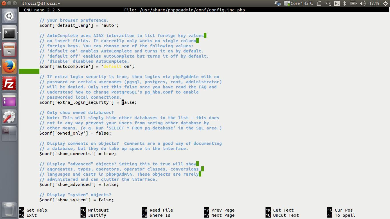 Ubuntu 14.04 LTS - LAMP server - PostgreSQL - phpPgAdmin install