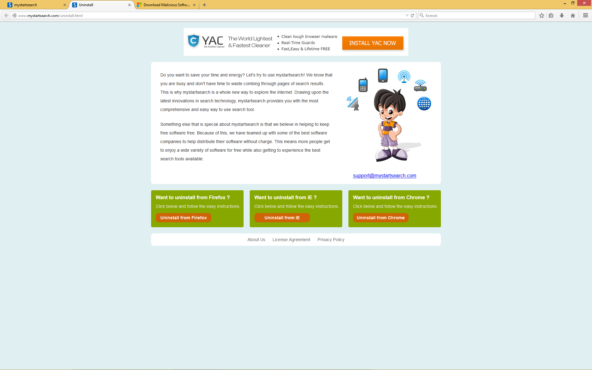 mystartsearch.com - malware - eltávolítása mystartsearch.com - malware - eltávolítása