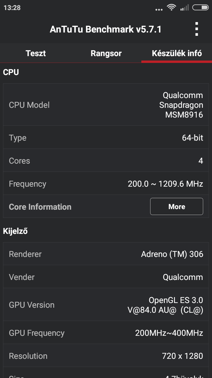 Xiaomi Redmi 2 Pro - Antutu Benchmark
