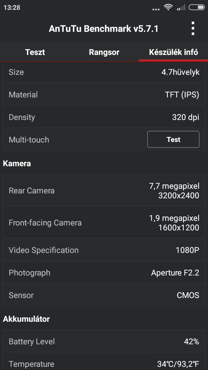 Xiaomi Redmi 2 Pro - Antutu Benchmark