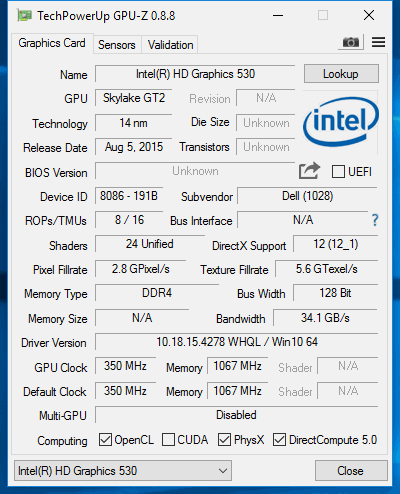 Dell Inspiron 24 7459 All in One GPU-Z - www.itfroccs.hu