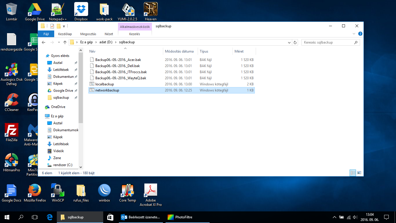 Microsoft SQL Server 2008 R2 ütemezett backup batch fájlok futtatásával