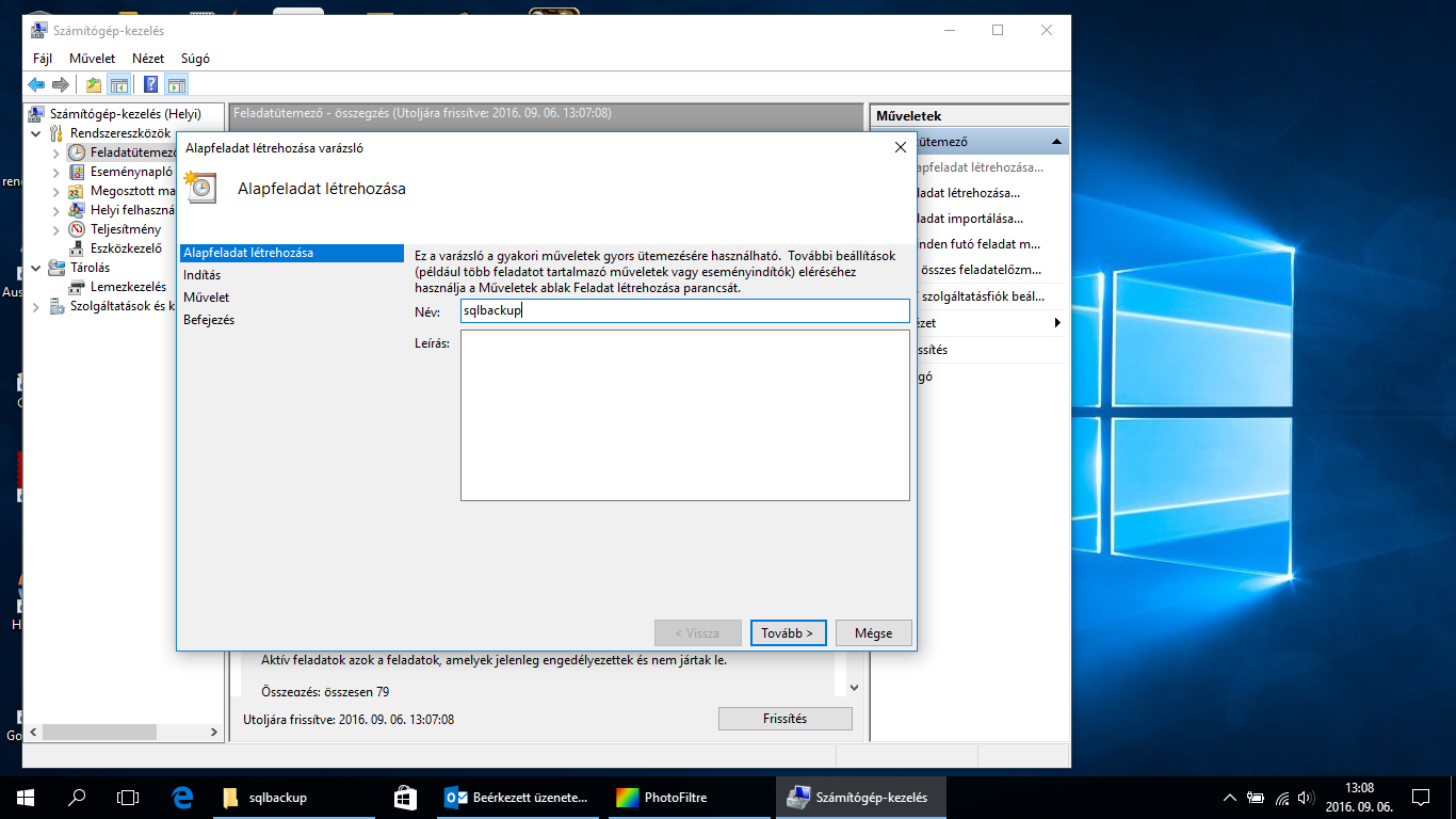 Microsoft SQL Server 2008 R2 ütemezett backup batch fájlok futtatásával