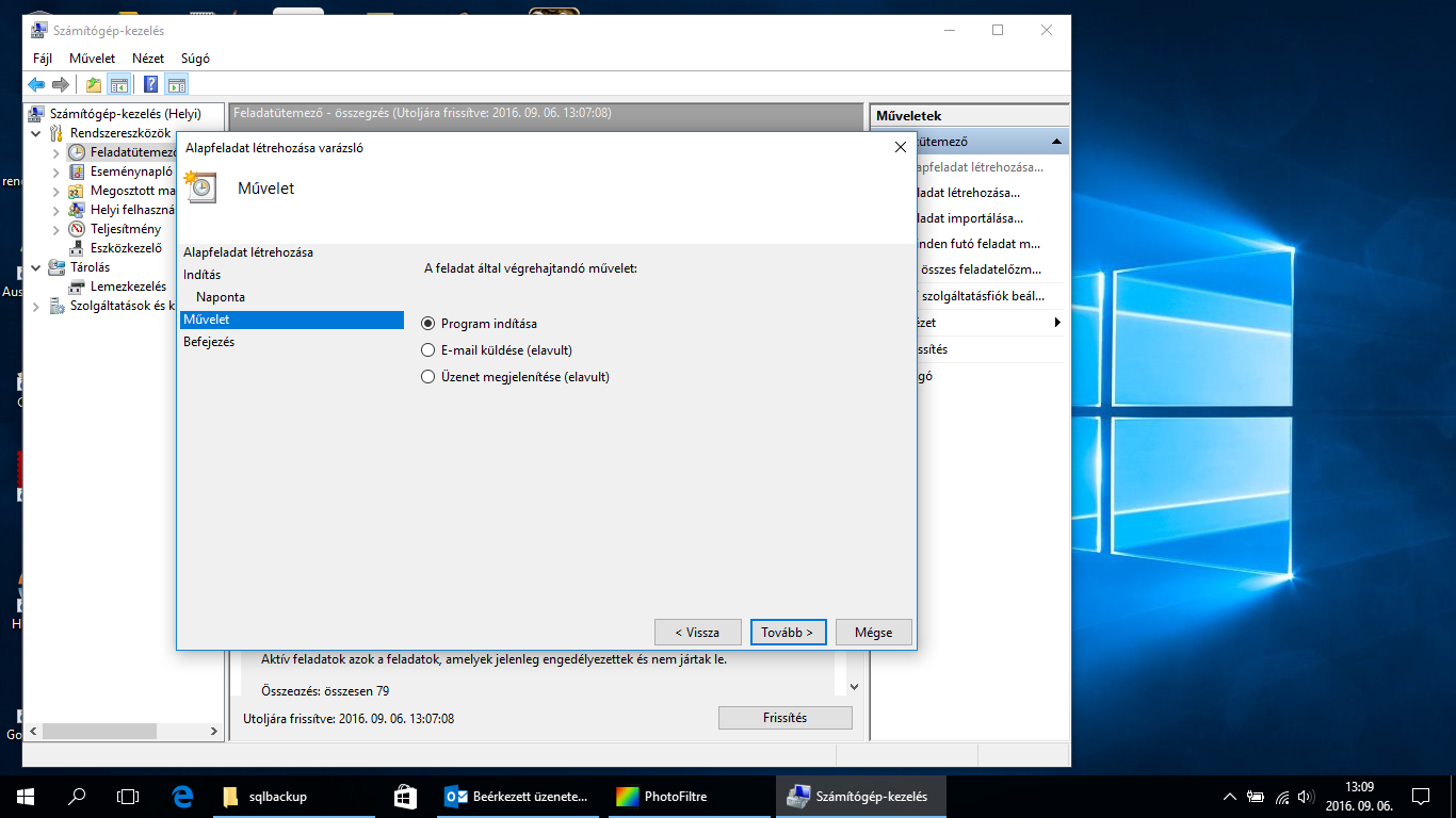 Microsoft SQL Server 2008 R2 ütemezett backup batch fájlok futtatásával