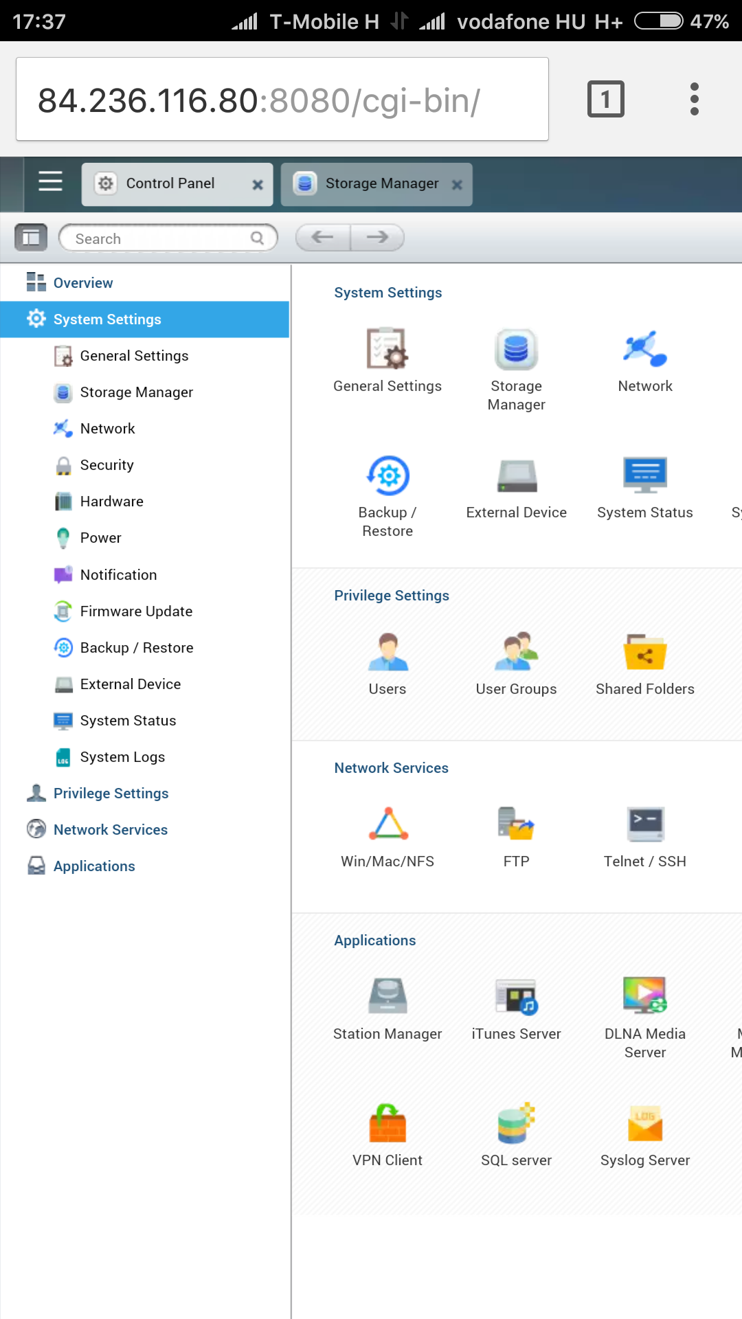 Qnap mycloud Androidon