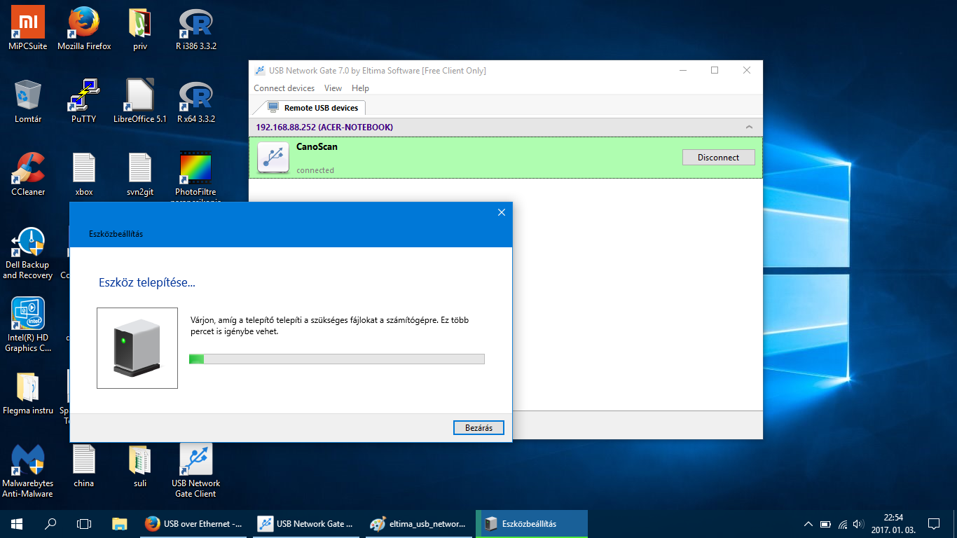 USB Scanner megosztása hálózaton - Eltima USB Network Gate