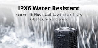 Tronsmart T6 Plus – IPX6 hordozható bluetooth hangszóró Tronsmart T6 Plus - IPX6 hordozható bluetooth hangszóró