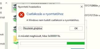 0x0000011b – A Windows nem tudott csatlakozni a nyomtatóhoz 0x0000011b hiba