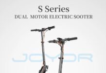 JOYOR S8-S összecsukható elektromos roller 600W*2 kettős motoros 48V 26Ah akkumulátor 10 hüvelykes gumik 55Km/h Max sebesség 90KM nagy hatótávú kettős hidraulikus fék 150kg terhelés IP54 vízálló JOYOR S8-S összecsukható elektromos roller