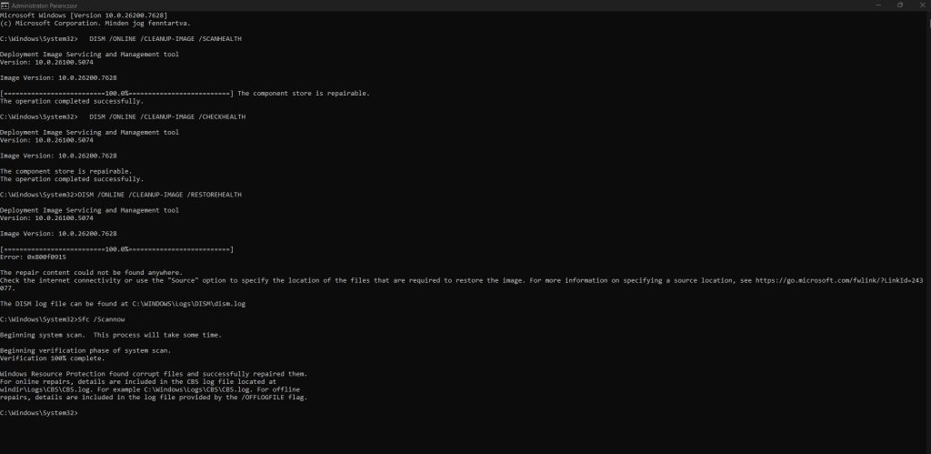Preview Update (KB5074105) (26200.7705) install error
